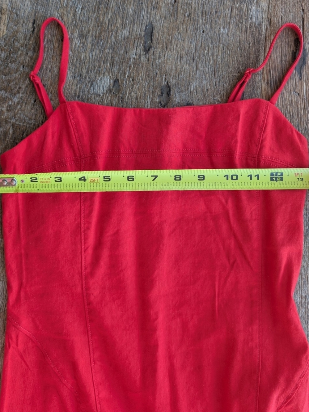Nwt Everlane Red Stretch Linen Midi Dress 2 - Picture 8 of 10